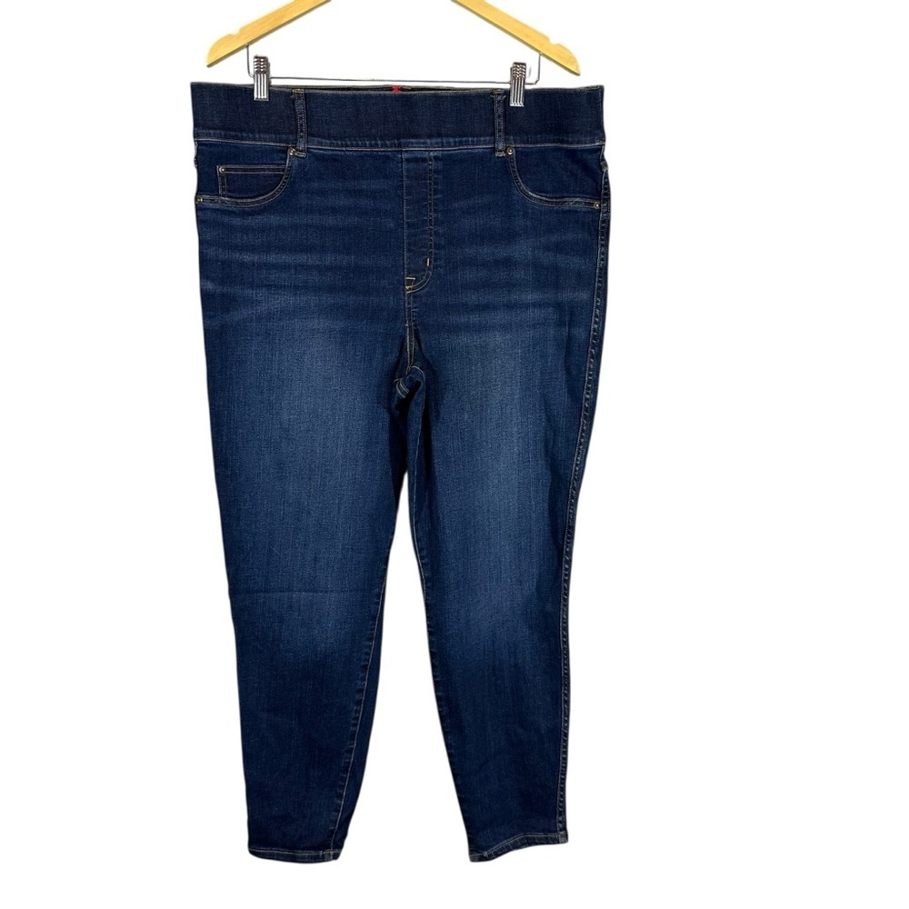 SPANX Women's Plus Size 2X Dark Wash Stretch Denim Pull on Skinny Jeans Pants